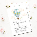 Recherche de hot air balloon baby shower invitations Bleu