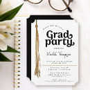 Recherche de cap graduation invitations Noir et blanc