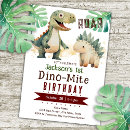 Recherche de dinosaure 1ans anniversaire invitations Préhistorique