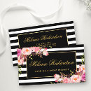 Recherche de rayure noire et blanche cartes visite Maquilleur