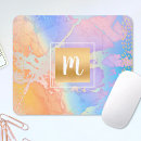 Recherche de aquarelle turquoise tapis souris Monogramme