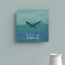 Suche nach blau und wasser wanduhren Aquarell