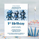 Recherche de robot bleu invitations Rétro
