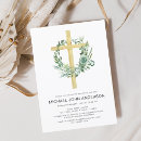 Recherche de moderne de garçon baptême invitations Croix religieuse