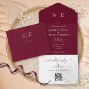 Recherche de bordeaux et or mariage invitations Monogramme