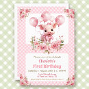 Recherche de farm animal 1ans anniversaire invitations Rose