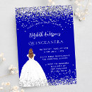 Recherche de bleu royal et argent invitations 15 ans