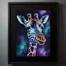 Suche nach lila giraffe poster Aquarell