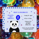 Recherche de panda anniversaire invitations Fête du premier anniversaire