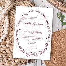 Recherche de bordeaux et blanc mariage invitations Rustique