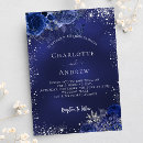 Recherche de luxe mariage invitations Bleu marine
