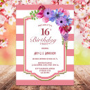 Recherche de 16ème anniversaire invitations Élégant