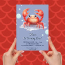Recherche de de crabe anniversaire invitations Aquarelle