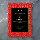 Recherche de noires rouges de mariage invitations Monogramme