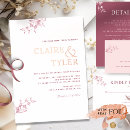 Recherche de bordeaux et or mariage invitations Minimaliste