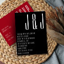 Recherche de noires rouges de mariage invitations Monogramme