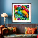 Suche nach blaue papageien poster Rot