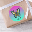 Recherche de papillon turquoise autocollants Coloré