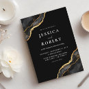 Recherche de or et noir mariage invitations Simple
