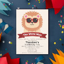 Recherche de de lion anniversaire invitations Animaux de fête
