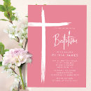 Recherche de moderne fille baptême invitations Simple