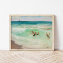 Recherche de bleu turquoise abstraite moderne posters Plage