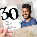 Recherche de sur 30 ans anniversaire invitations Noir et blanc