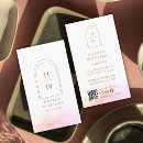 Recherche de rose pâle cartes visite Monogrammé