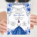 Recherche de quinceanera bleu marine invitations Fleurs