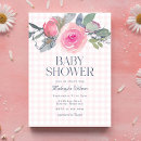 Recherche de rose de baby shower fille invitations Gris
