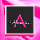 Recherche de rose noir serviettes Monogramme