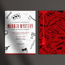 Recherche de dîner de meurtre et mystère invitations Rouge