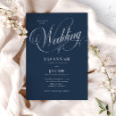 Recherche de bleu marine mariage invitations Traditionel