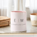 Recherche de couleur rose tasses Monogramme