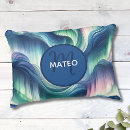 Recherche de monogramme de crèche coussins Bleu