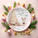 Recherche de cerf assiettes en papier Hiver