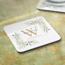 Recherche de feuillage dessous de verres Monogrammé