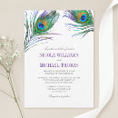 Recherche de plume paon mariage invitations Moderne
