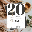Recherche de 20ème anniversaire invitations Noir et blanc