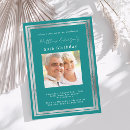 Recherche de turquoise anniversaire invitations Argent