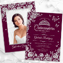 Recherche de burgundy roses invitations Quinceanera