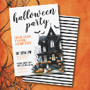 Recherche de maison hantée halloween invitations Noir et orange