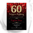 Recherche de black gold red anniversaire invitations Élégant