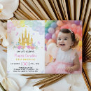 Recherche de princess 1ans anniversaire invitations Or rose