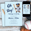 Recherche de baseball baby shower garçon invitations Bleu