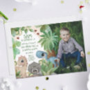 Recherche de dinosaur photo anniversaire invitations Vert