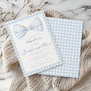 Suche nach blauer gingham einladungen Babyduscheinladung