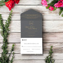 Recherche de gris foncé invitations Monogramme