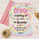 Recherche de tie dye party invitations Girl