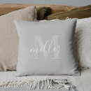 Recherche de gris de monogramme coussins Rustique
